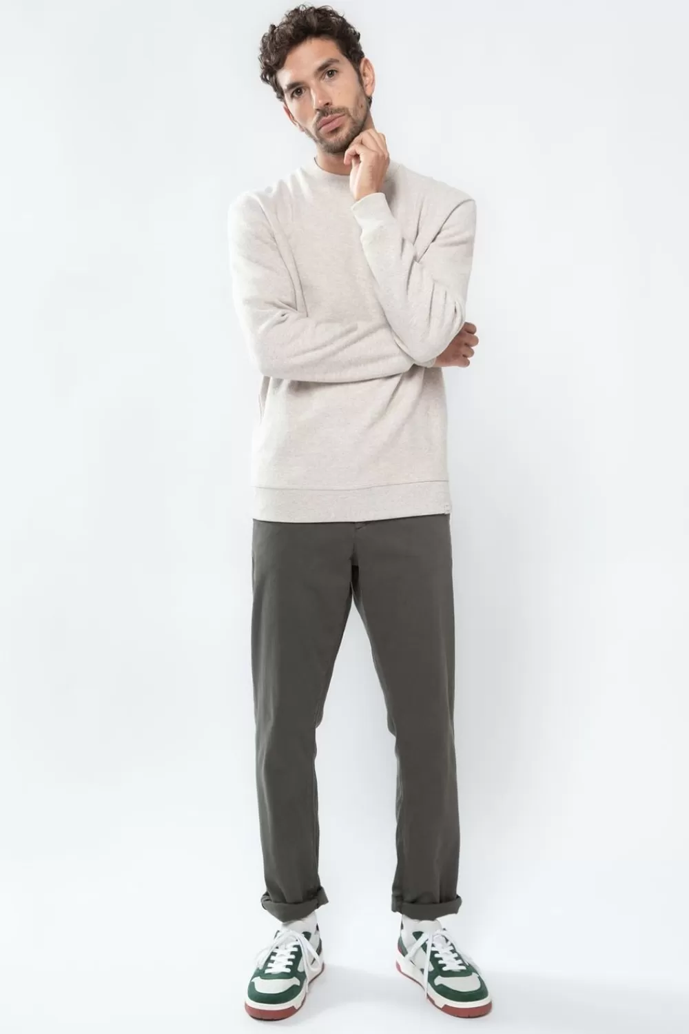 Heren Sissy-Boy Broeken>Groene Canvas Chino