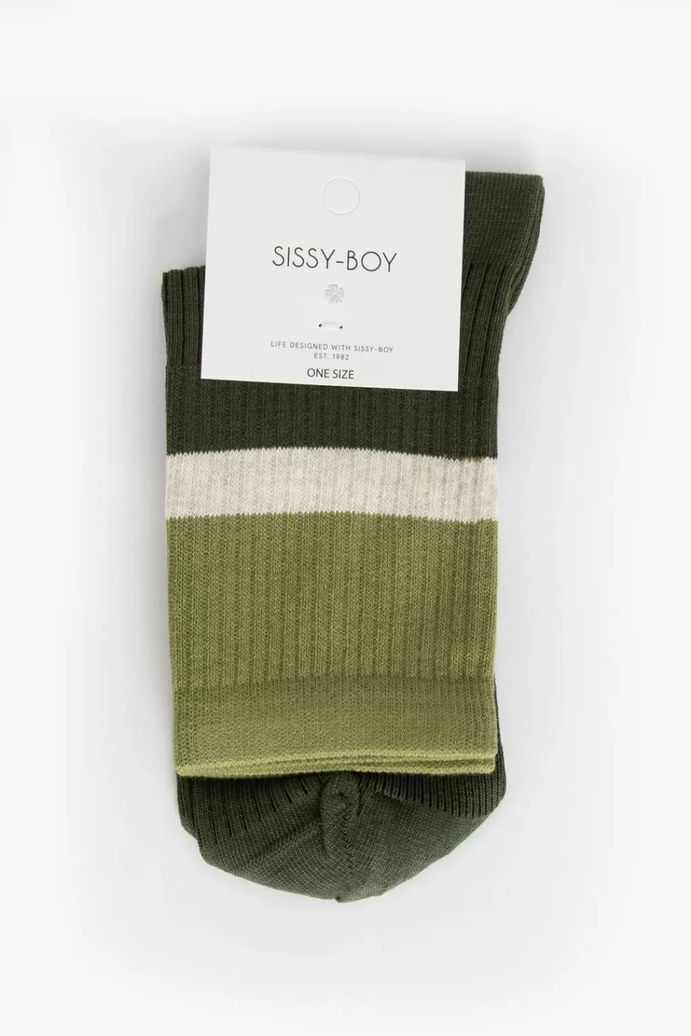 Heren Sissy-Boy Sokken>Groene Colourblock Rib Sokken
