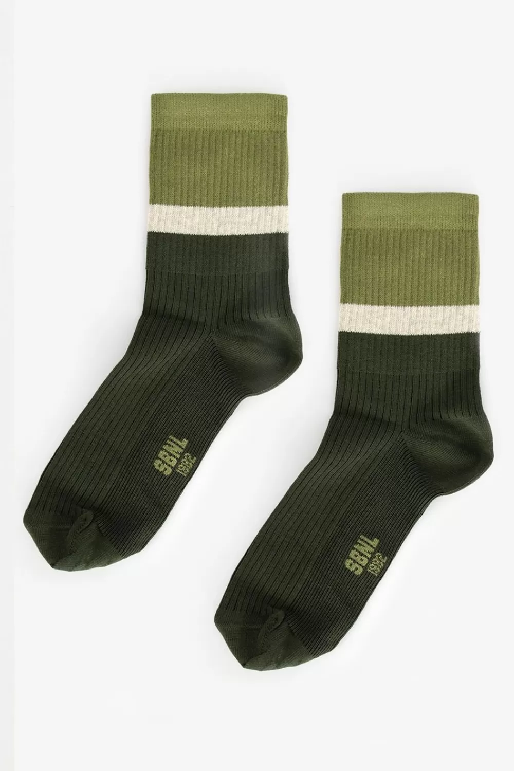 Heren Sissy-Boy Sokken>Groene Colourblock Rib Sokken
