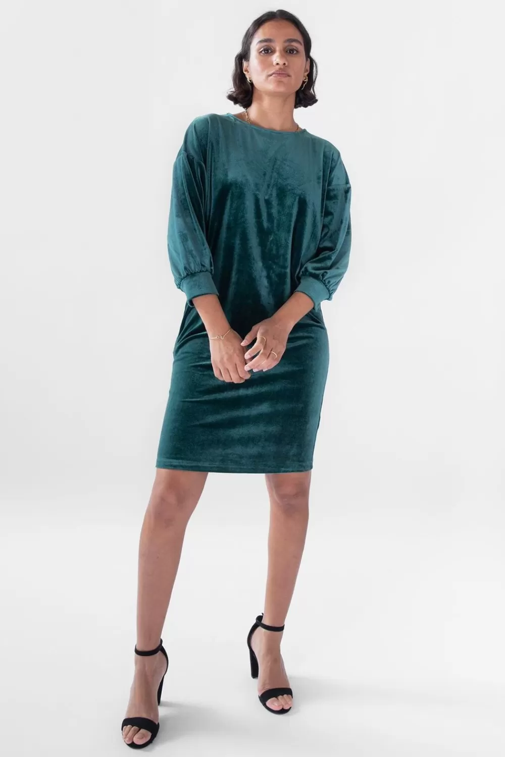 Dames Sissy-Boy Jurken>Groene Velvet Jurk