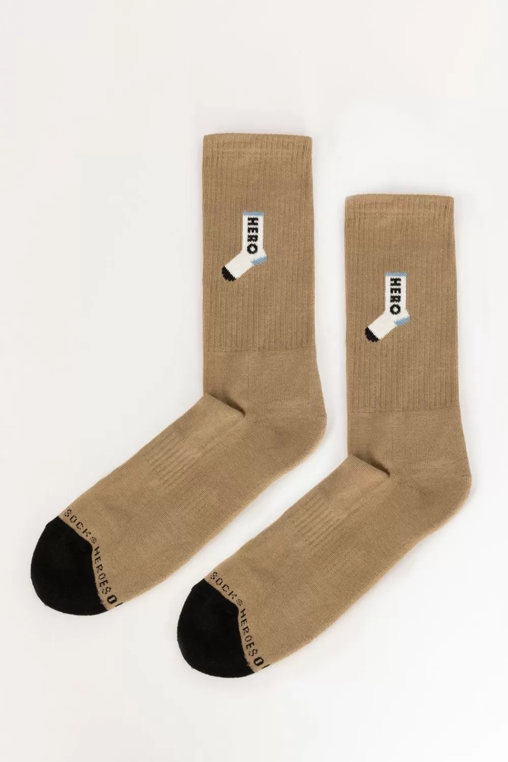 Heren Heroes on Socks Sokken> Beige Sportsokken Met Print