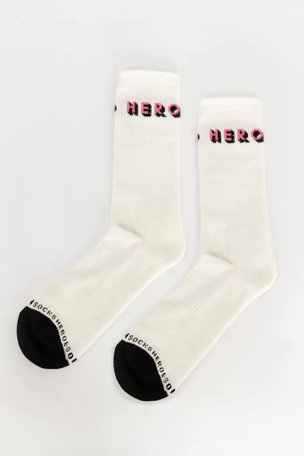 Heren Heroes on Socks Sokken> Witte Sportsokken Met Tekst