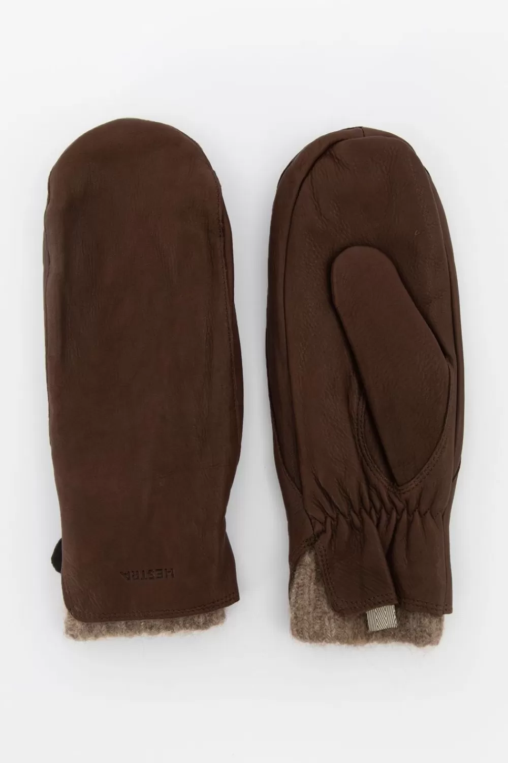 Dames Hestra Handschoenen> Leren Donkerbruine Wanten
