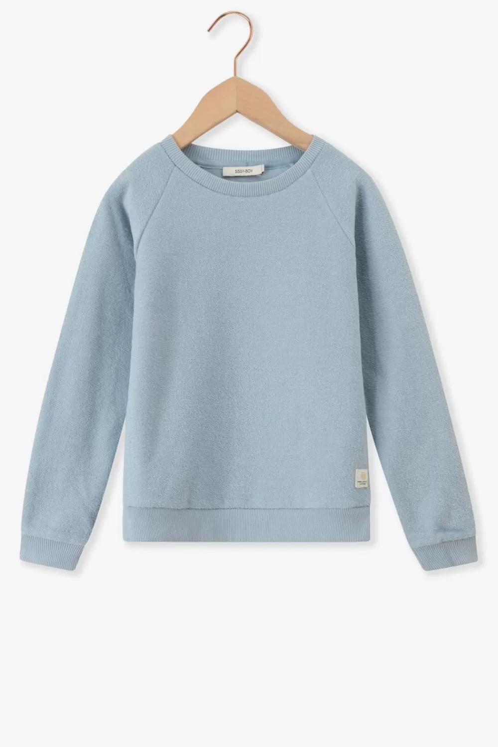 Kids Sissy-Boy Truien En Vesten>Ijsblauwe Badstof Raglan Sweater