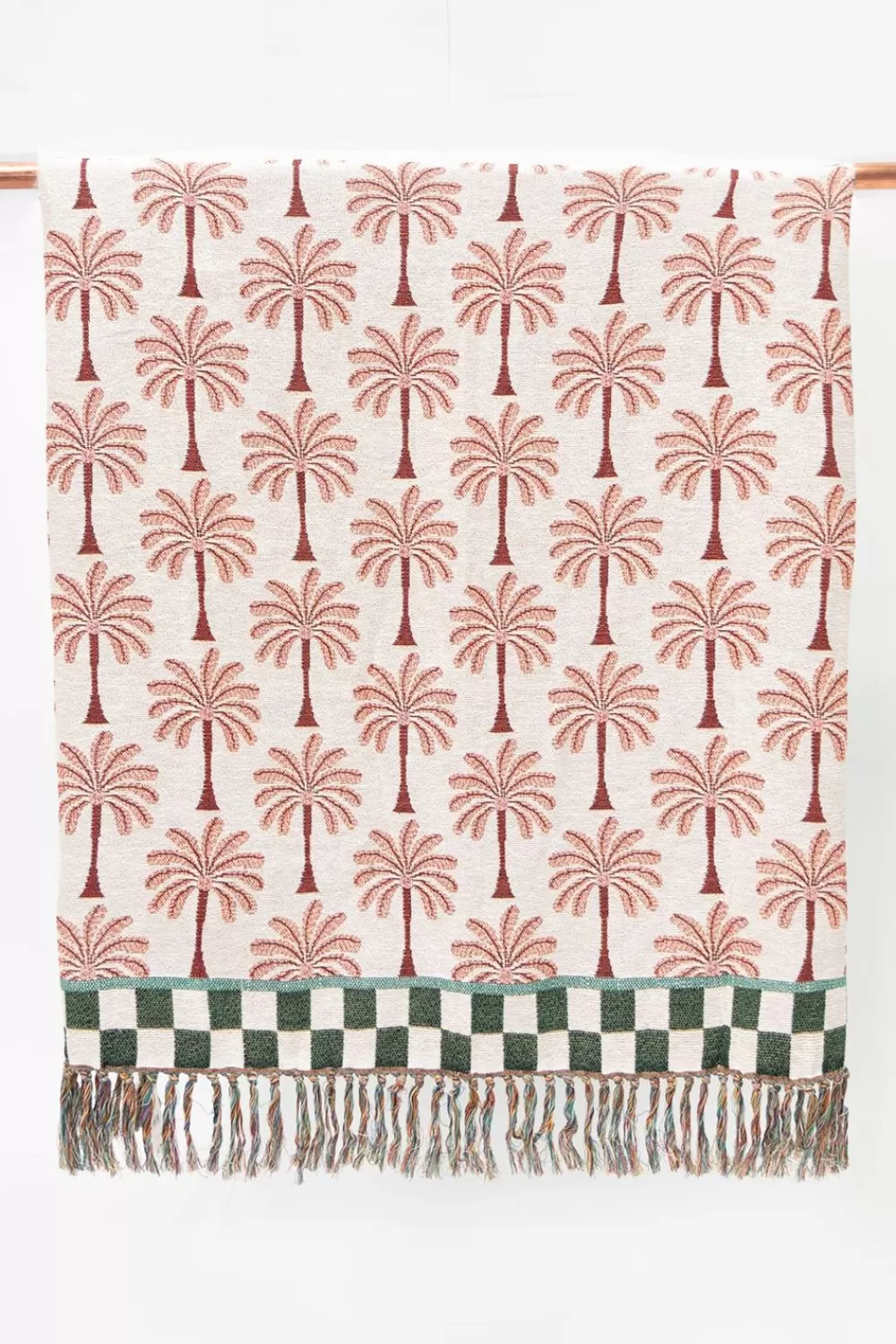 Sissy-Boy Spreien En Dekens>Jacquard Deken Met Palmboom Patroon En Franjes (130X180Cm)