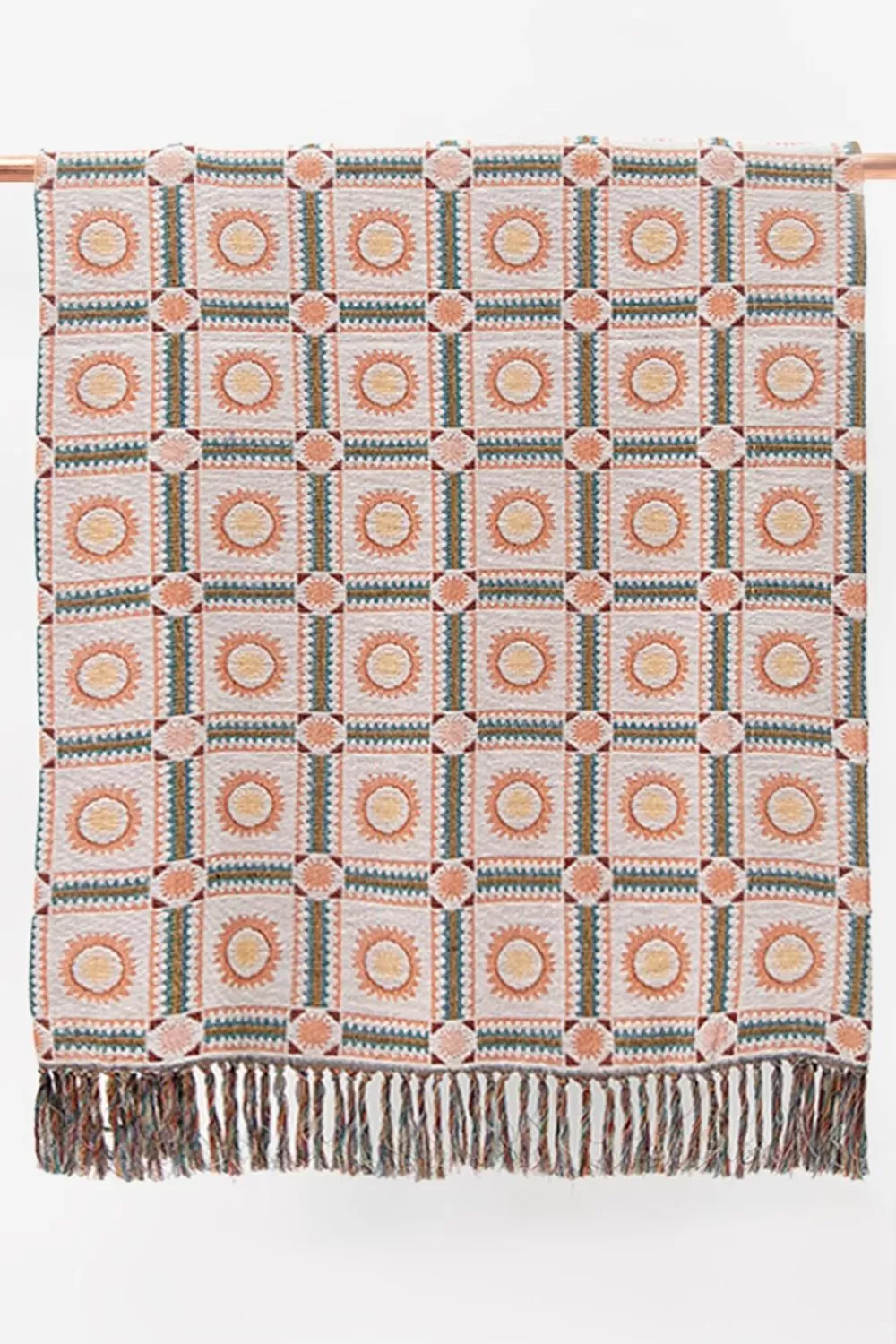 Sissy-Boy Spreien En Dekens>Jacquard Deken Met Zonnetjespatroon En Franjes (130X180 Cm)