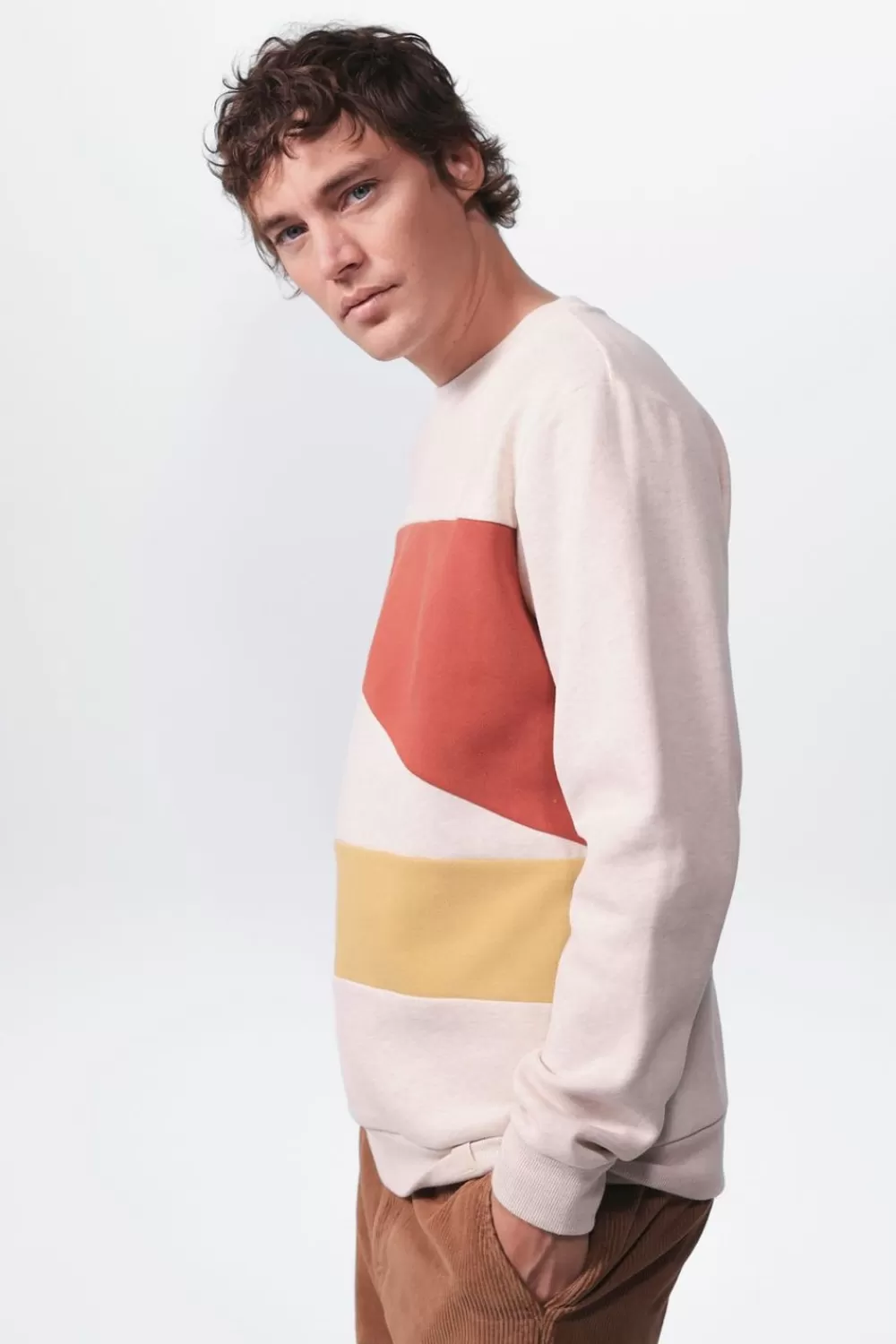 Heren Sissy-Boy Truien En Vesten>Katoenen Colourblock Sweater