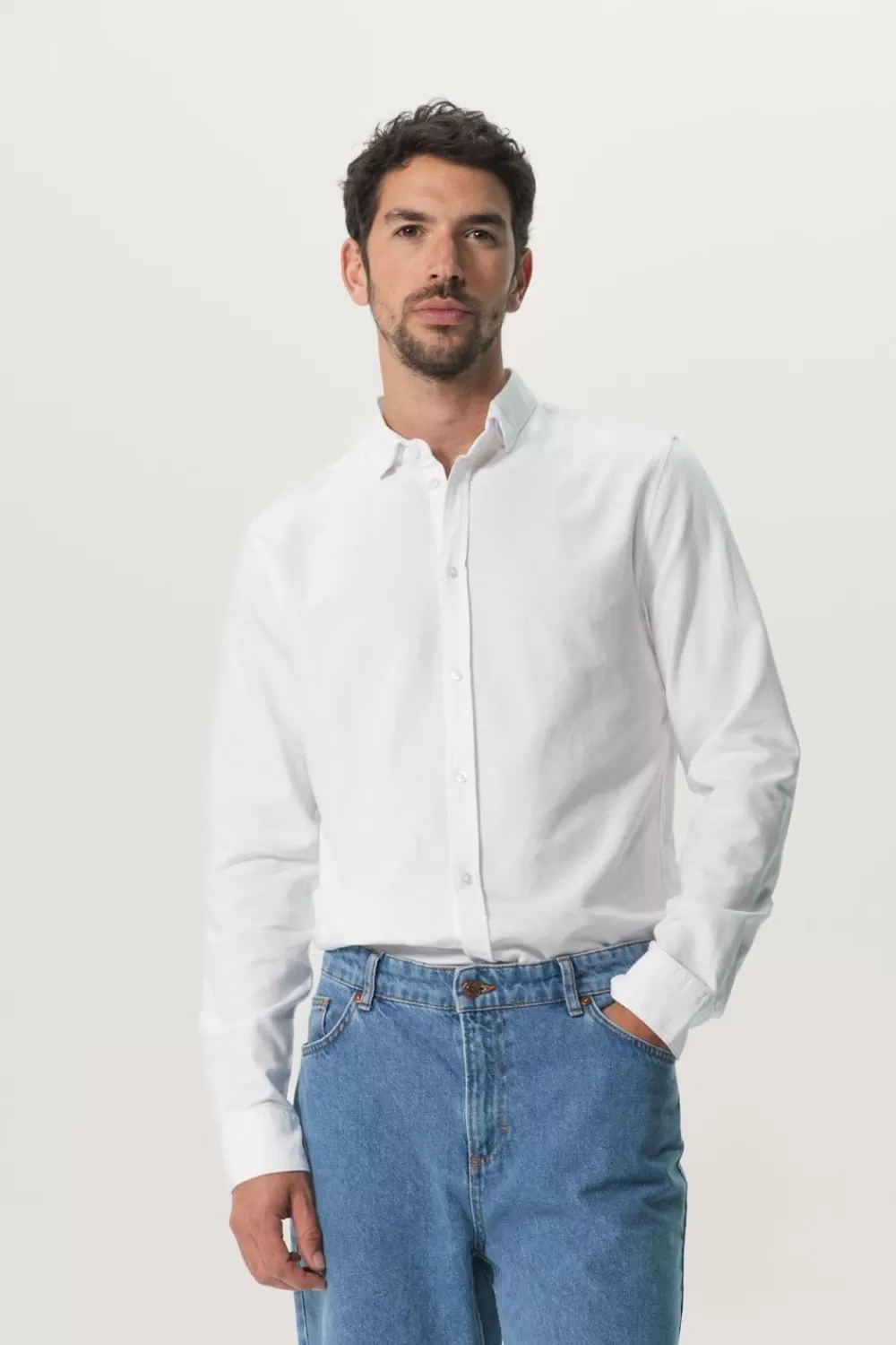 Heren Sissy-Boy Overhemden>Katoenen Oxford Overhemd