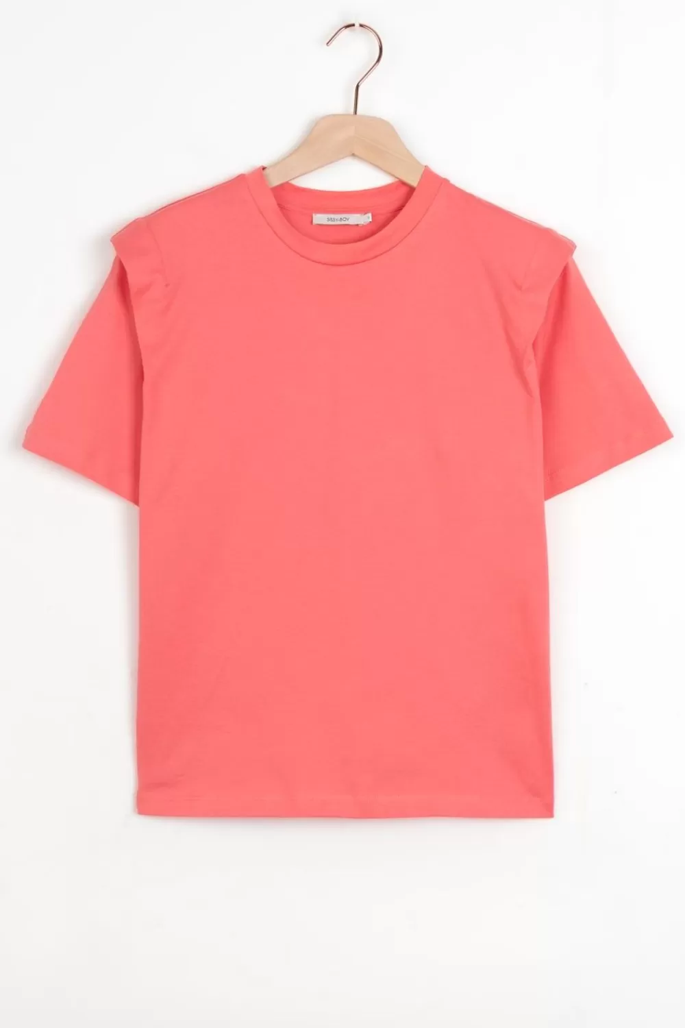 Dames Sissy-Boy T-Shirts En Tops>Koraal T-Shirt Met Schouderdetails