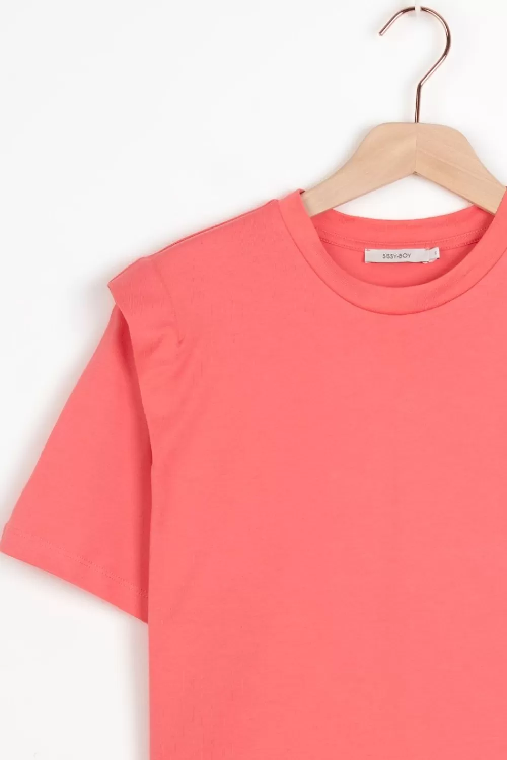 Dames Sissy-Boy T-Shirts En Tops>Koraal T-Shirt Met Schouderdetails