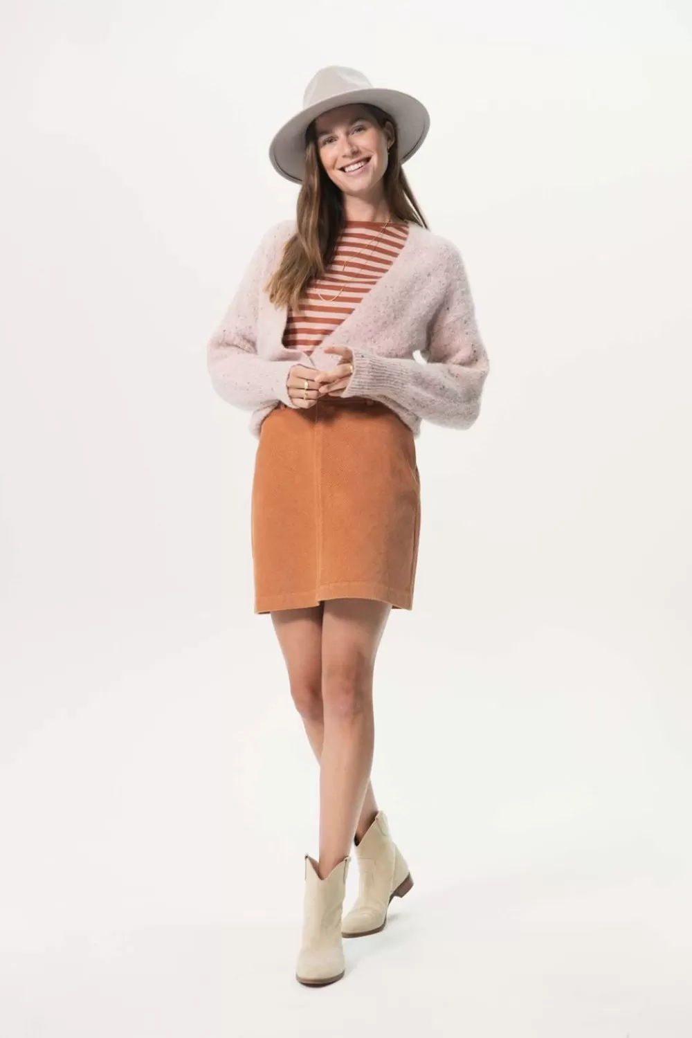 Dames Sissy-Boy Rokken>Korte Bruine Corduroy Rok