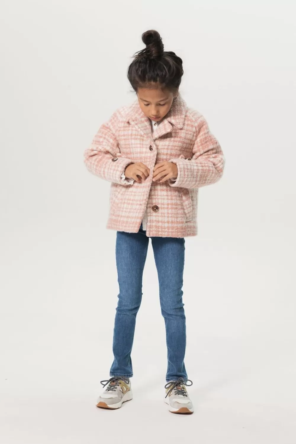 Kids Sissy-Boy Jassen>Korte Geruite Wollen Jas