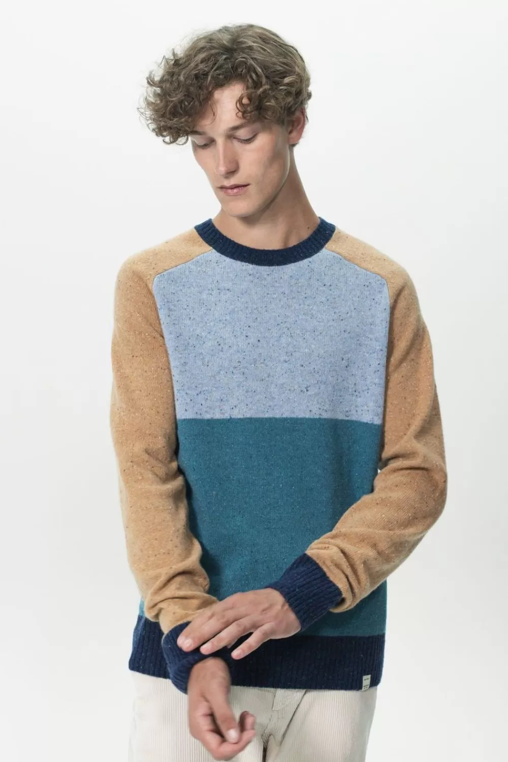 Heren Sissy-Boy Truien En Vesten>Lamswollen Colourblock Trui