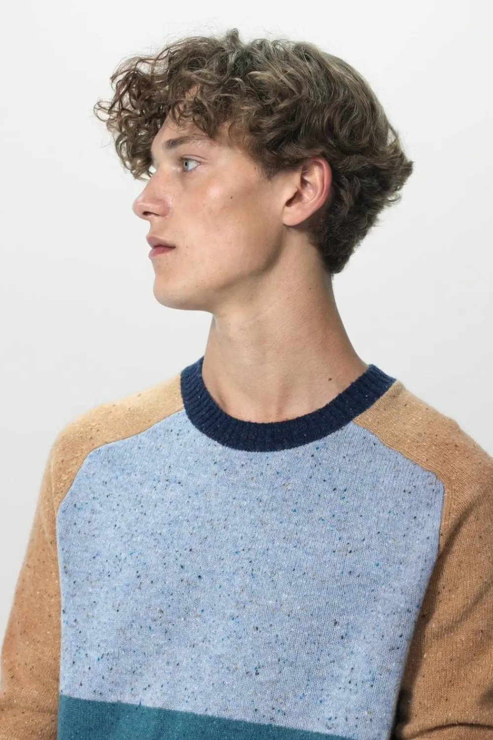 Heren Sissy-Boy Truien En Vesten>Lamswollen Colourblock Trui