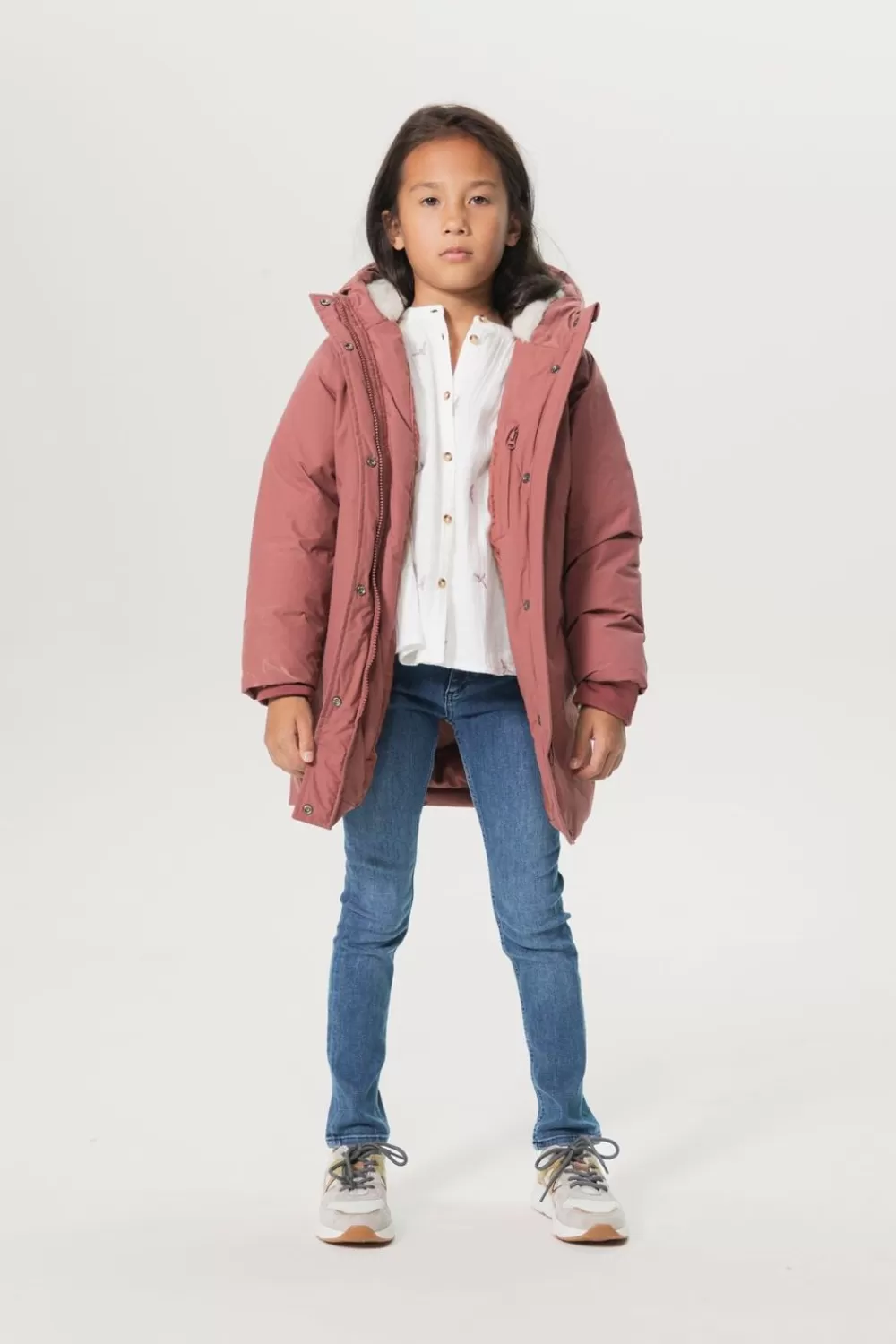 Kids Sissy-Boy Jassen>Lange Donkerroze Technische Parka