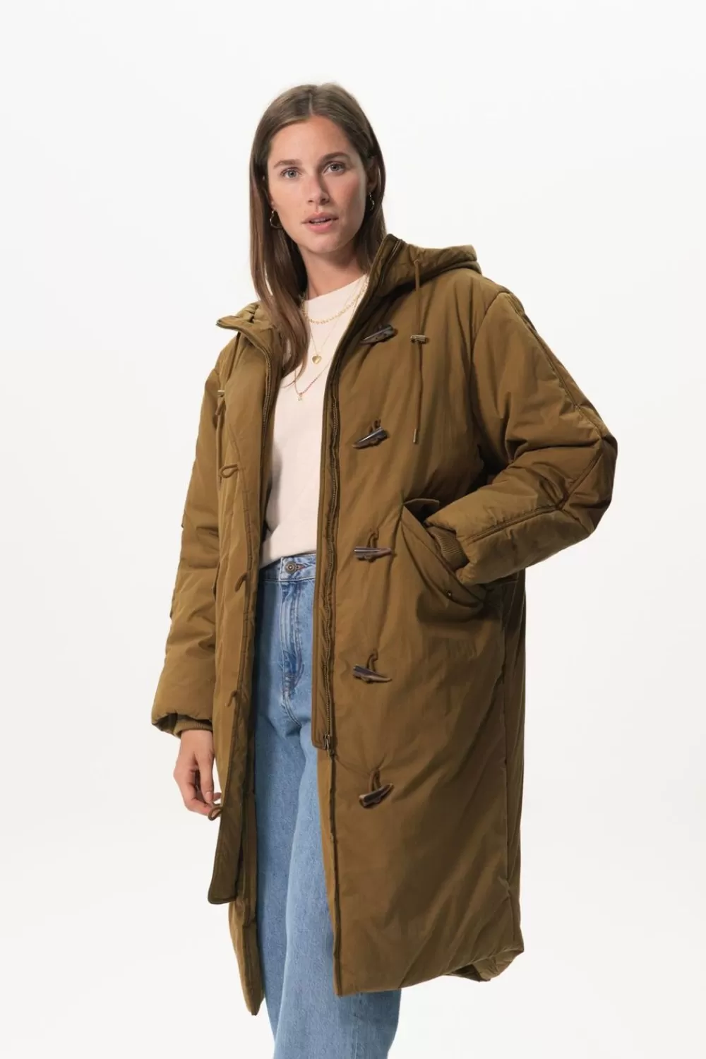 Dames Sissy-Boy Jassen>Lange Mosterd E Parka Met Capuchon