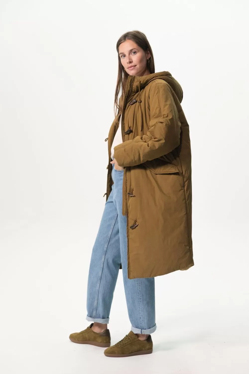 Dames Sissy-Boy Jassen>Lange Mosterd E Parka Met Capuchon