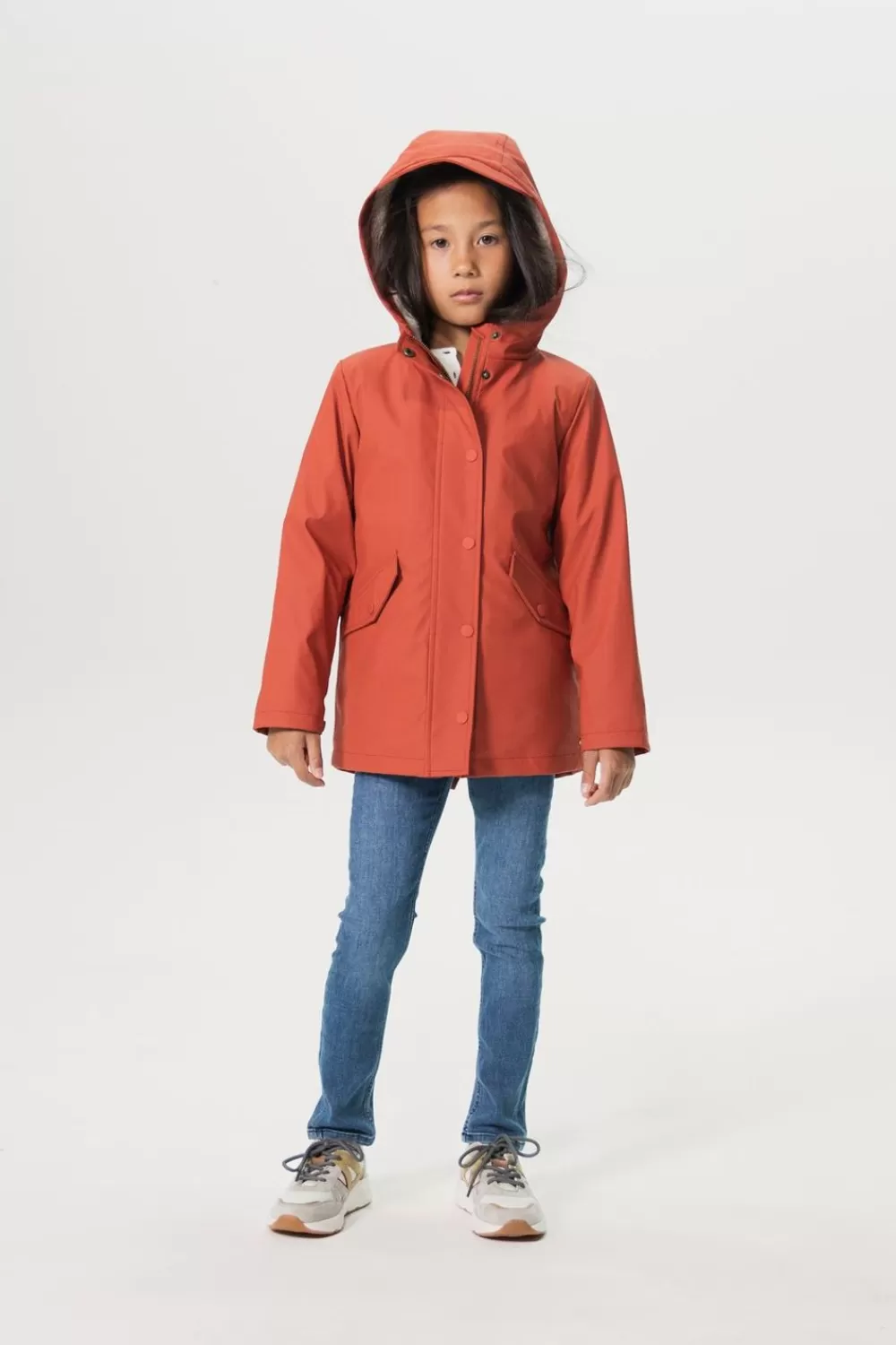Kids Sissy-Boy Jassen>Lange Roest Oranje Regenjas