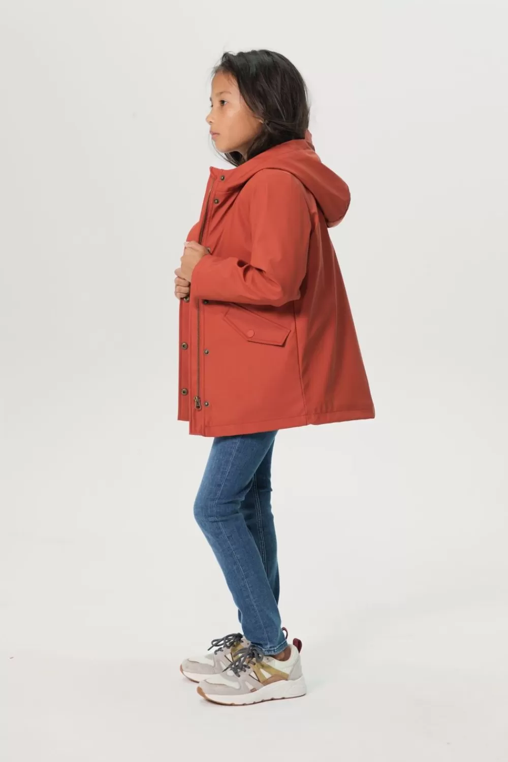 Kids Sissy-Boy Jassen>Lange Roest Oranje Regenjas