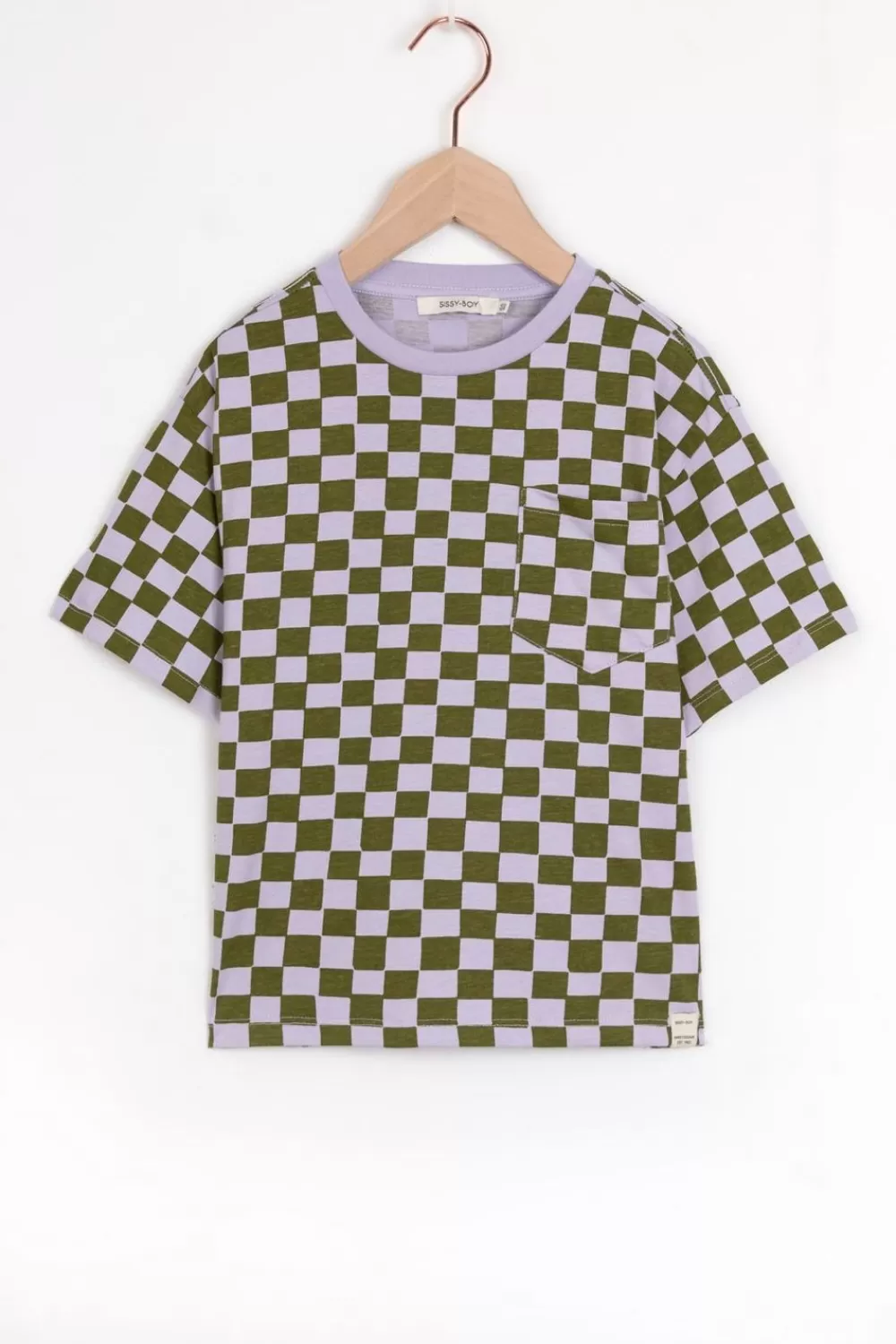 Kids Sissy-Boy T-Shirts En Polo'S>Lavendel Geblokt Wide Fit T-Shirt