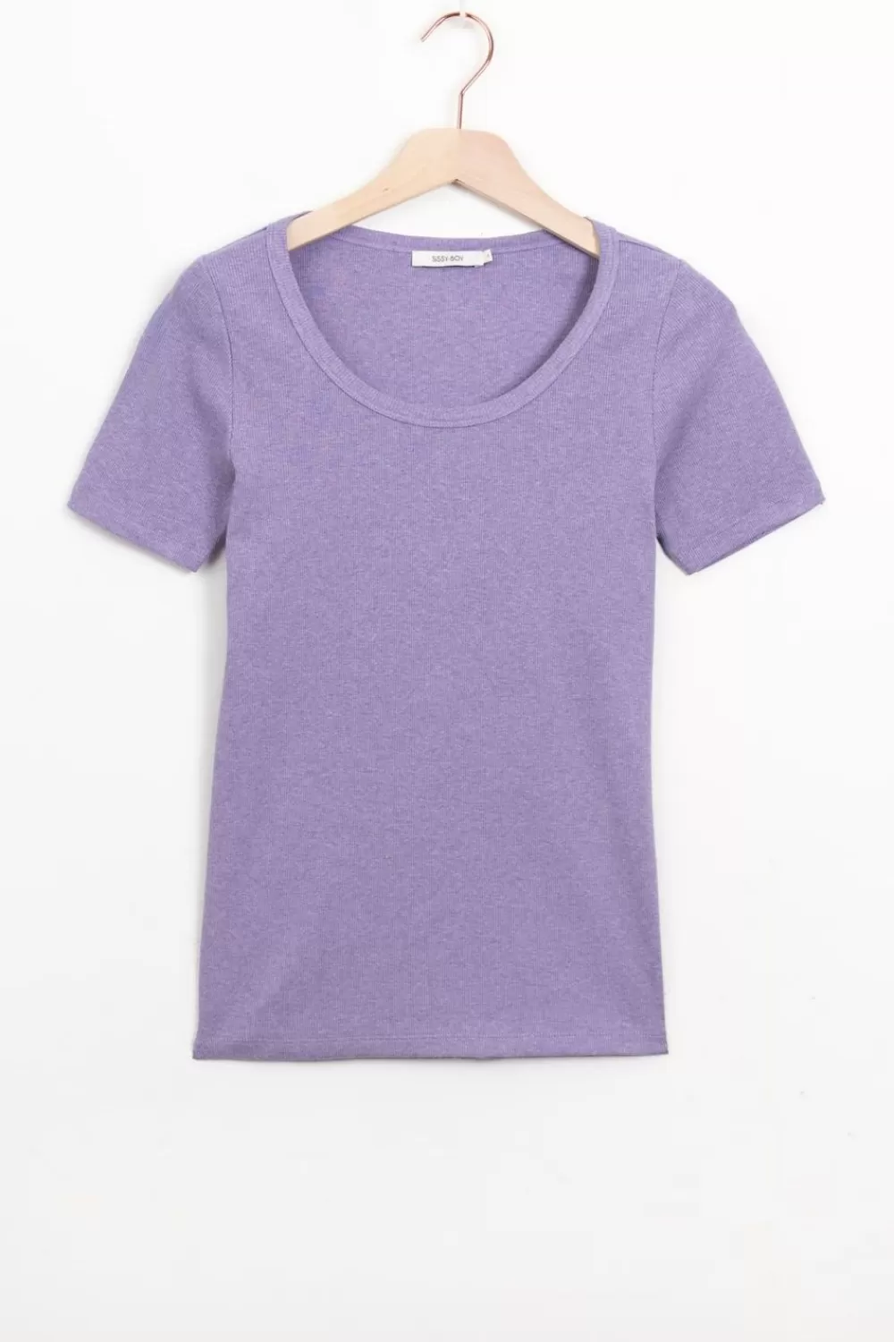 Dames Sissy-Boy T-Shirts En Tops>Lavendel Rib T-Shirt