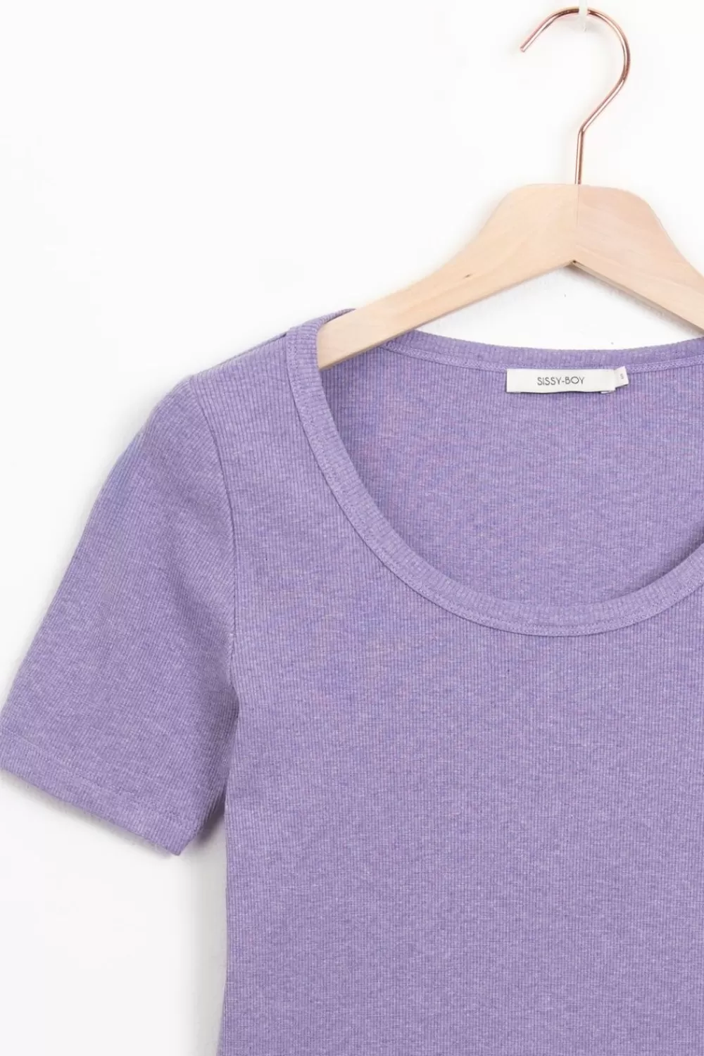 Dames Sissy-Boy T-Shirts En Tops>Lavendel Rib T-Shirt
