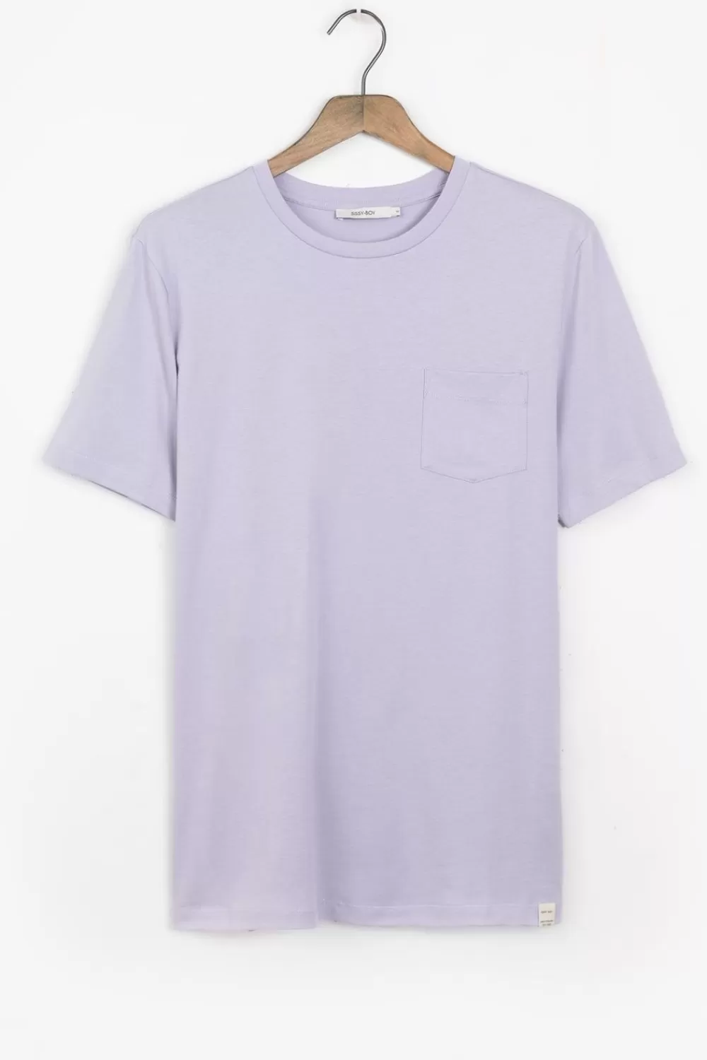 Heren Sissy-Boy T-Shirts>Lavendel T-Shirt Met Borstzak