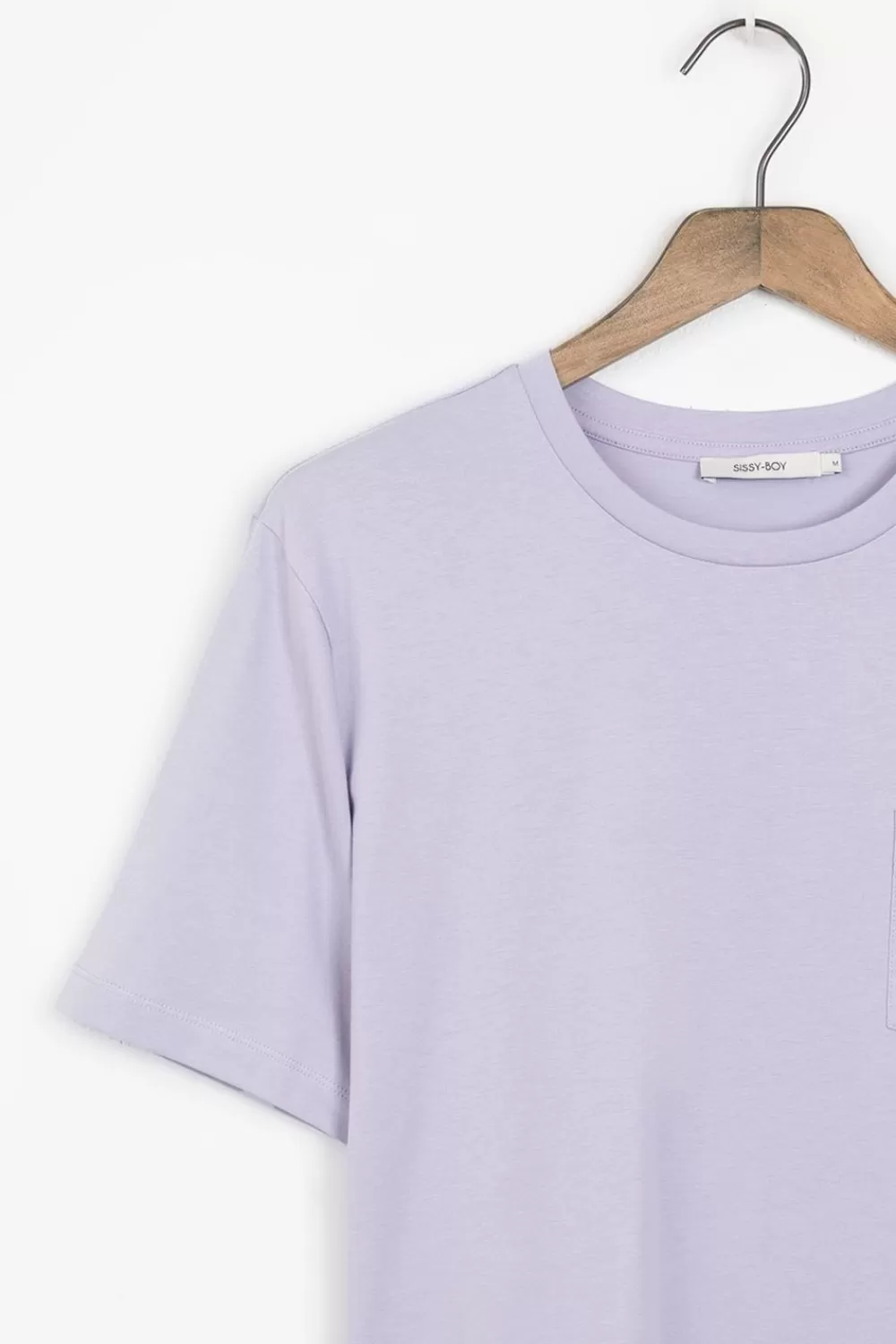Heren Sissy-Boy T-Shirts>Lavendel T-Shirt Met Borstzak