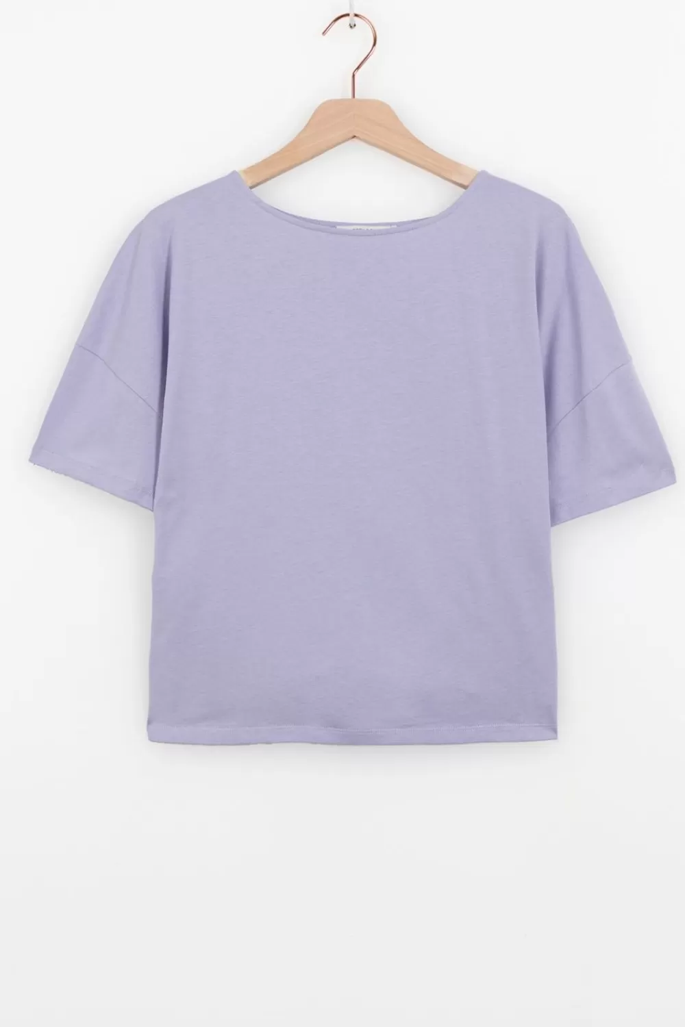 Dames Sissy-Boy T-Shirts En Tops>Lavendel T-Shirt Met Knoopdetail