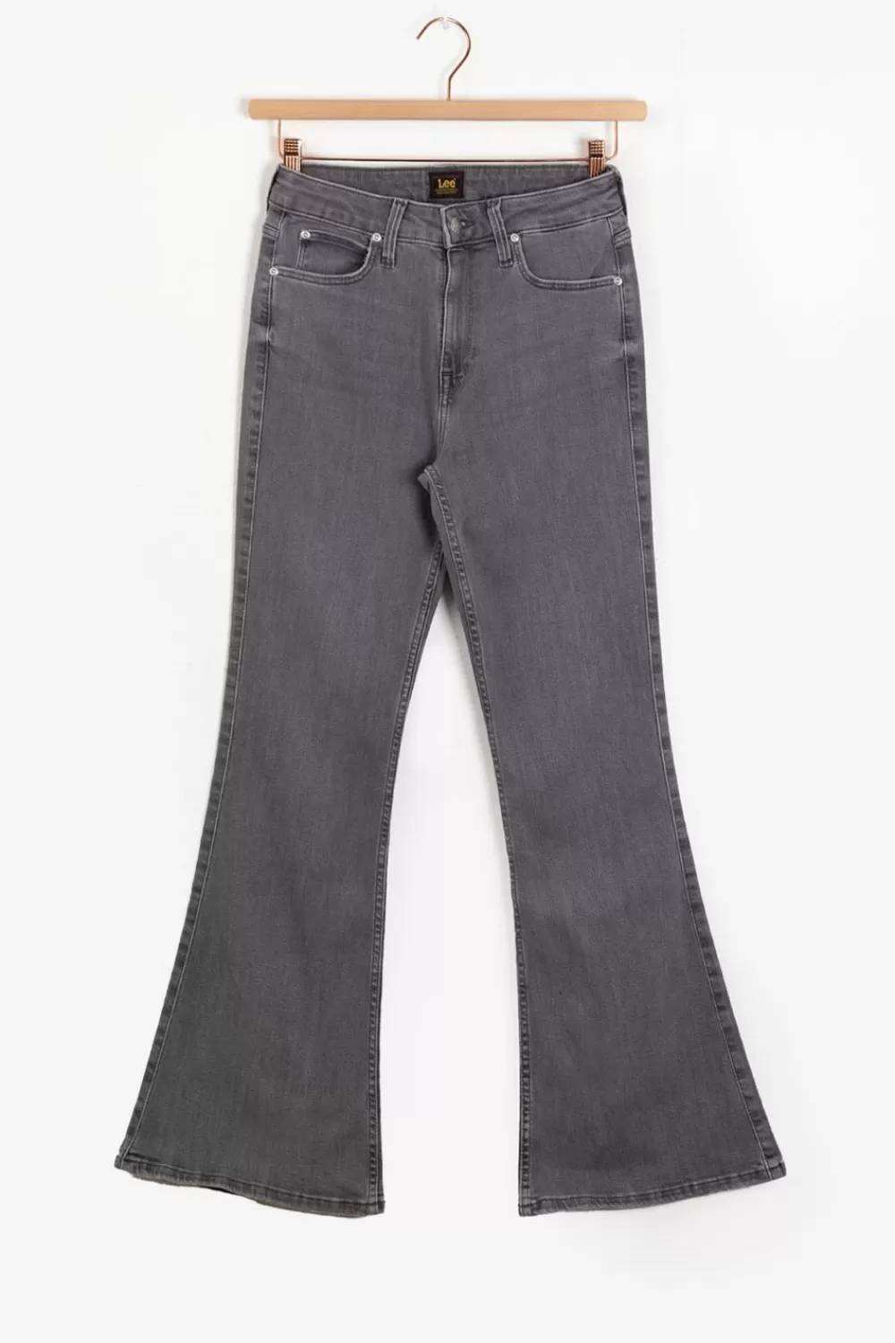 Dames LEE Broeken> Breese Grijze High Waist Flared Jeans