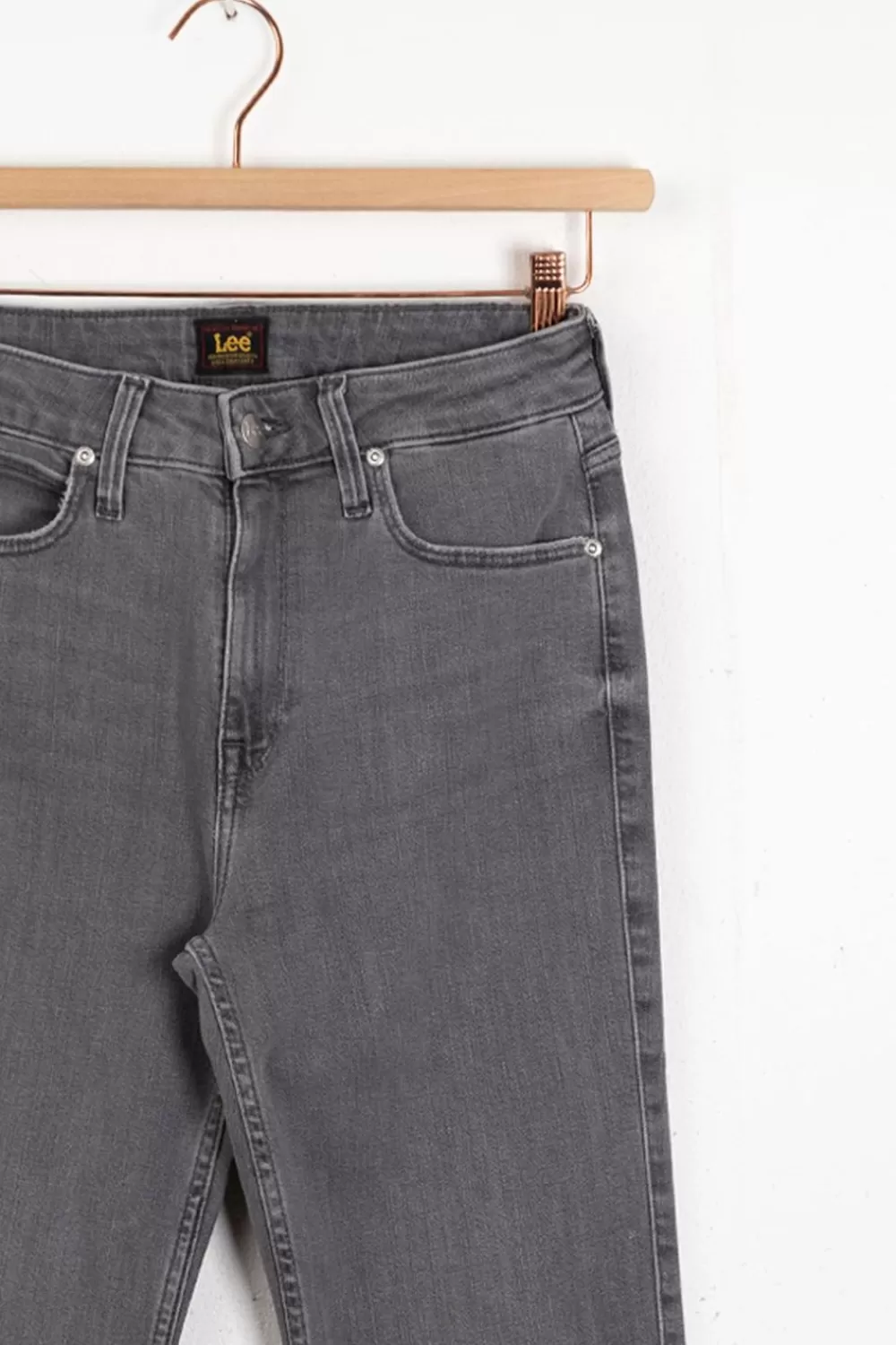 Dames LEE Broeken> Breese Grijze High Waist Flared Jeans