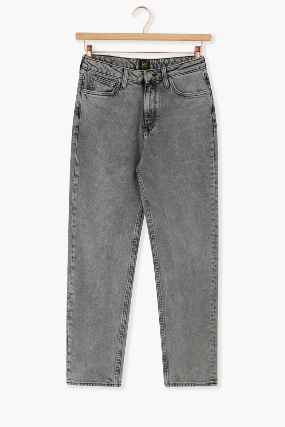 Dames LEE Broeken> Carol Donkergrijze High Waist Straight Jeans