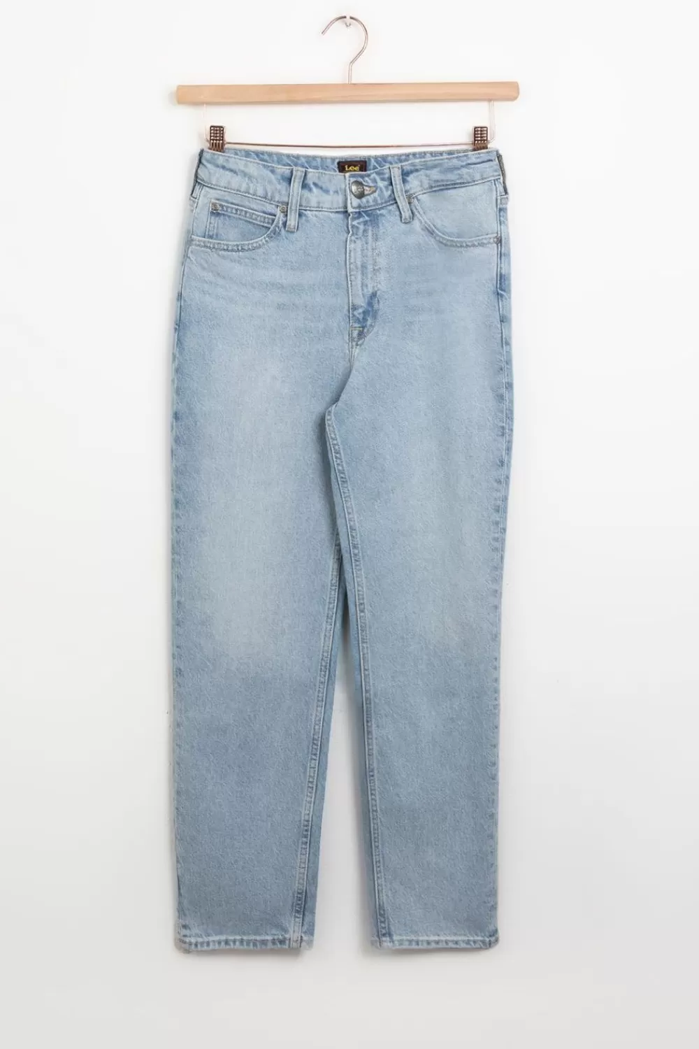 Dames LEE Broeken> Carol Lichtblauwe High Waist Straight Jeans
