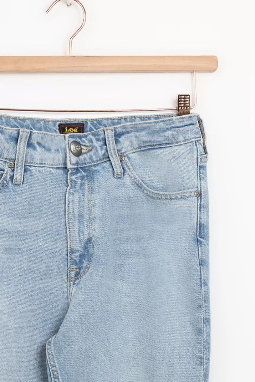 Dames LEE Broeken> Carol Lichtblauwe High Waist Straight Jeans
