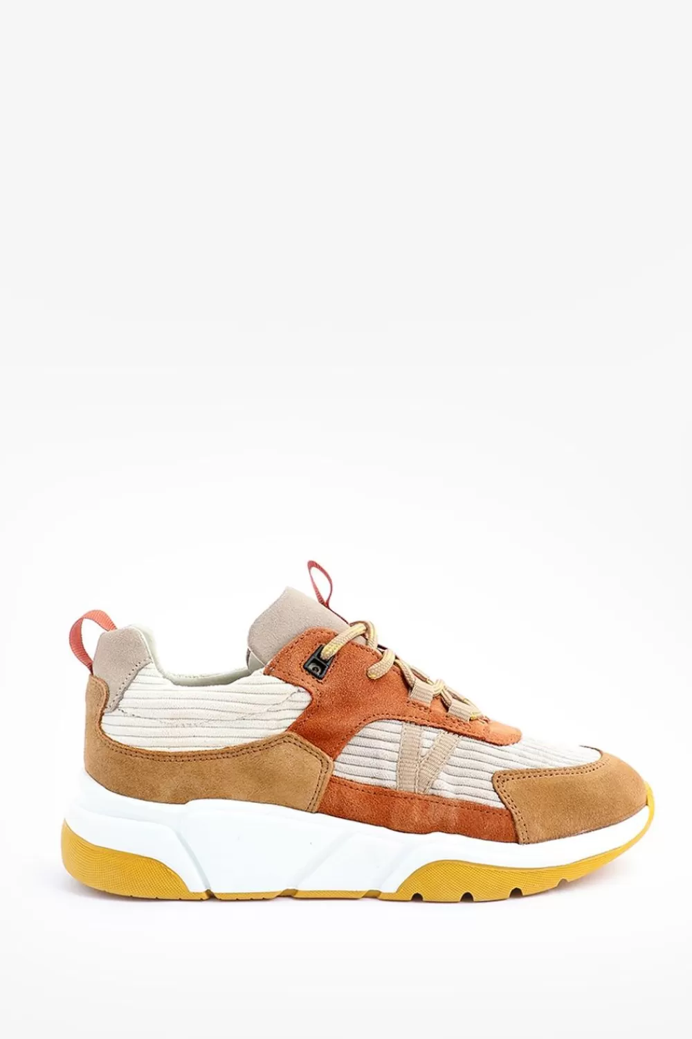 Dames Sissy-Boy Schoenen>Licht E Suede Sneakers Met Gele Details