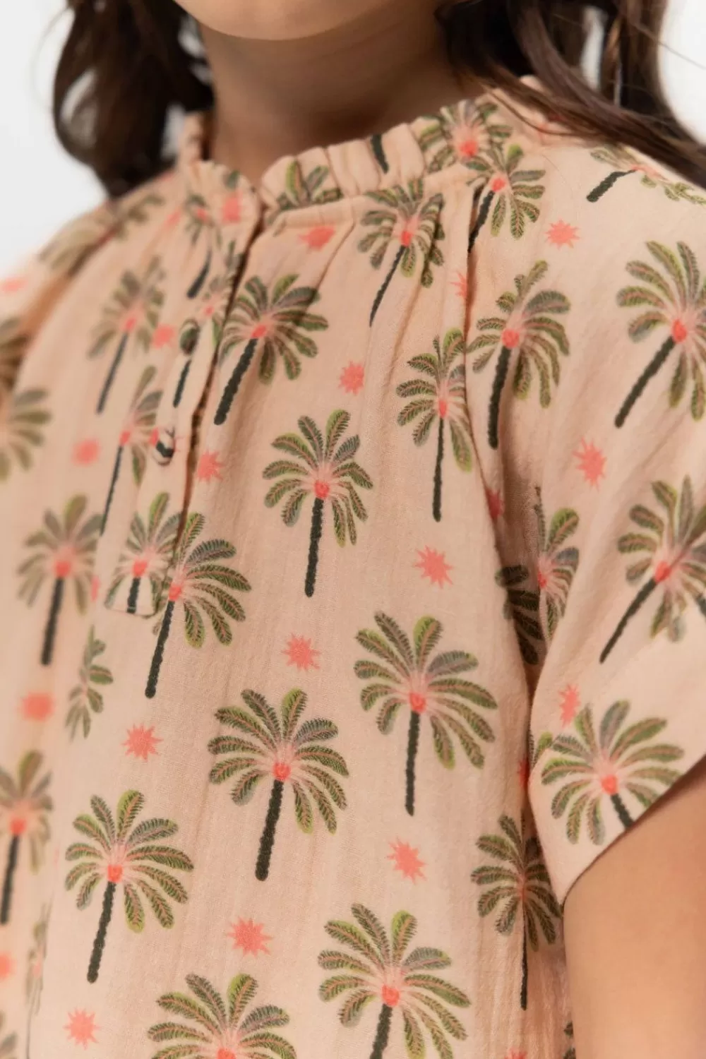 Kids Sissy-Boy Blouses>Licht Oranje Blouse Met Palmboomprint