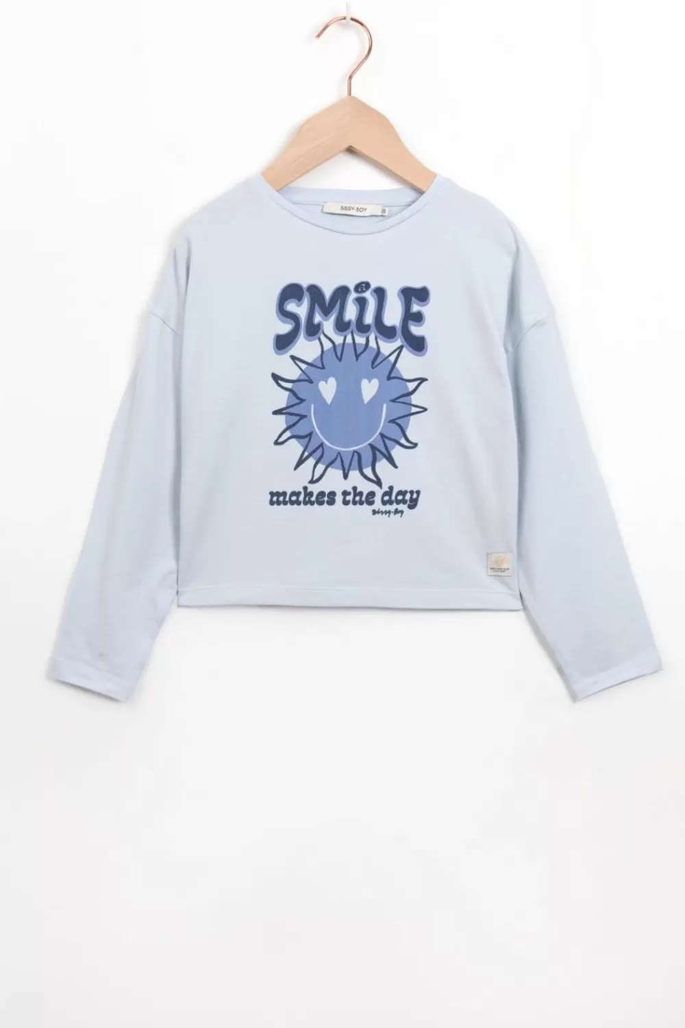 Kids Sissy-Boy T-Shirts En Tops>Lichtblauw Longsleeve T-Shirt Met Print