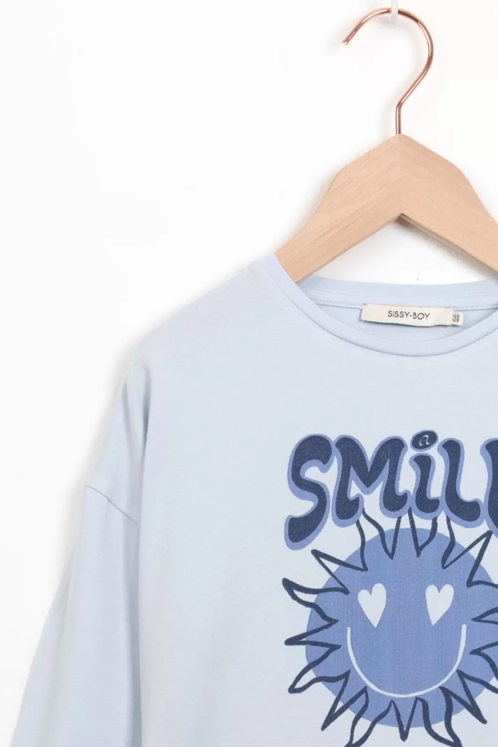 Kids Sissy-Boy T-Shirts En Tops>Lichtblauw Longsleeve T-Shirt Met Print