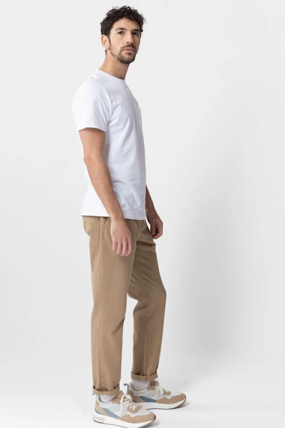 Heren Sissy-Boy Broeken>Lichtbruine Katoenen Chino