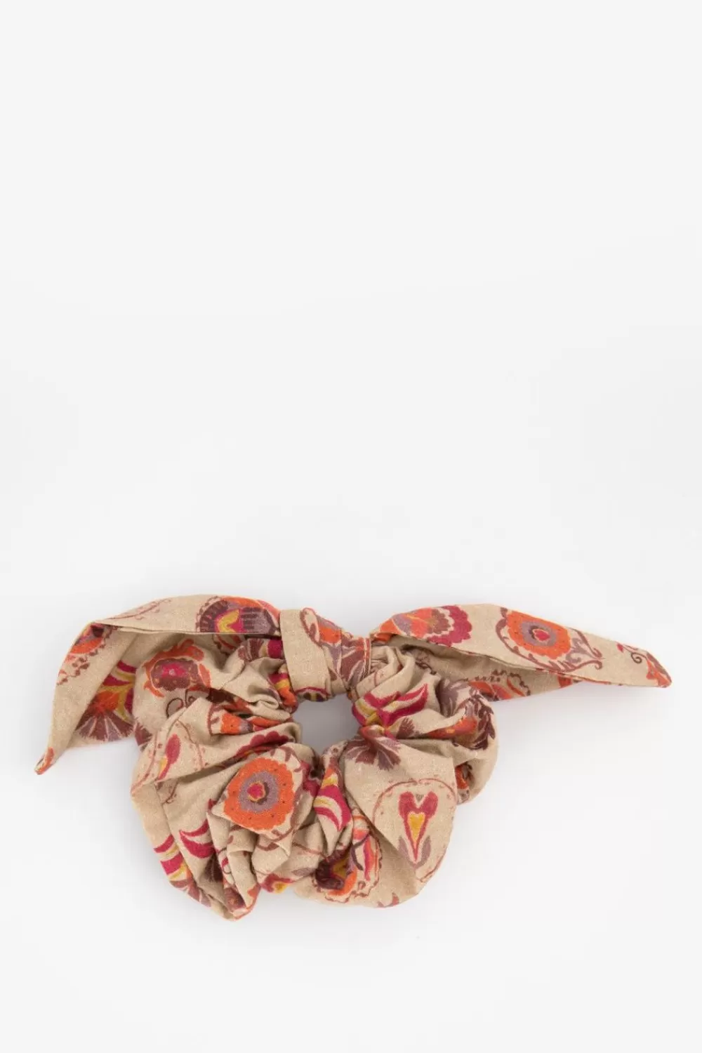 Kids Sissy-Boy Accessoires>Lichtbruine Scrunchie Met Sjaaltje En Print