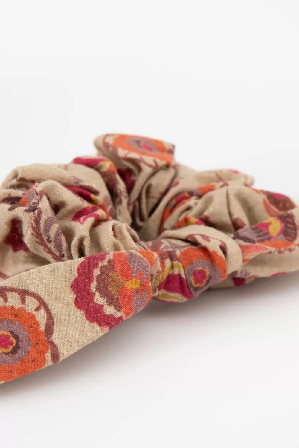 Kids Sissy-Boy Accessoires>Lichtbruine Scrunchie Met Sjaaltje En Print