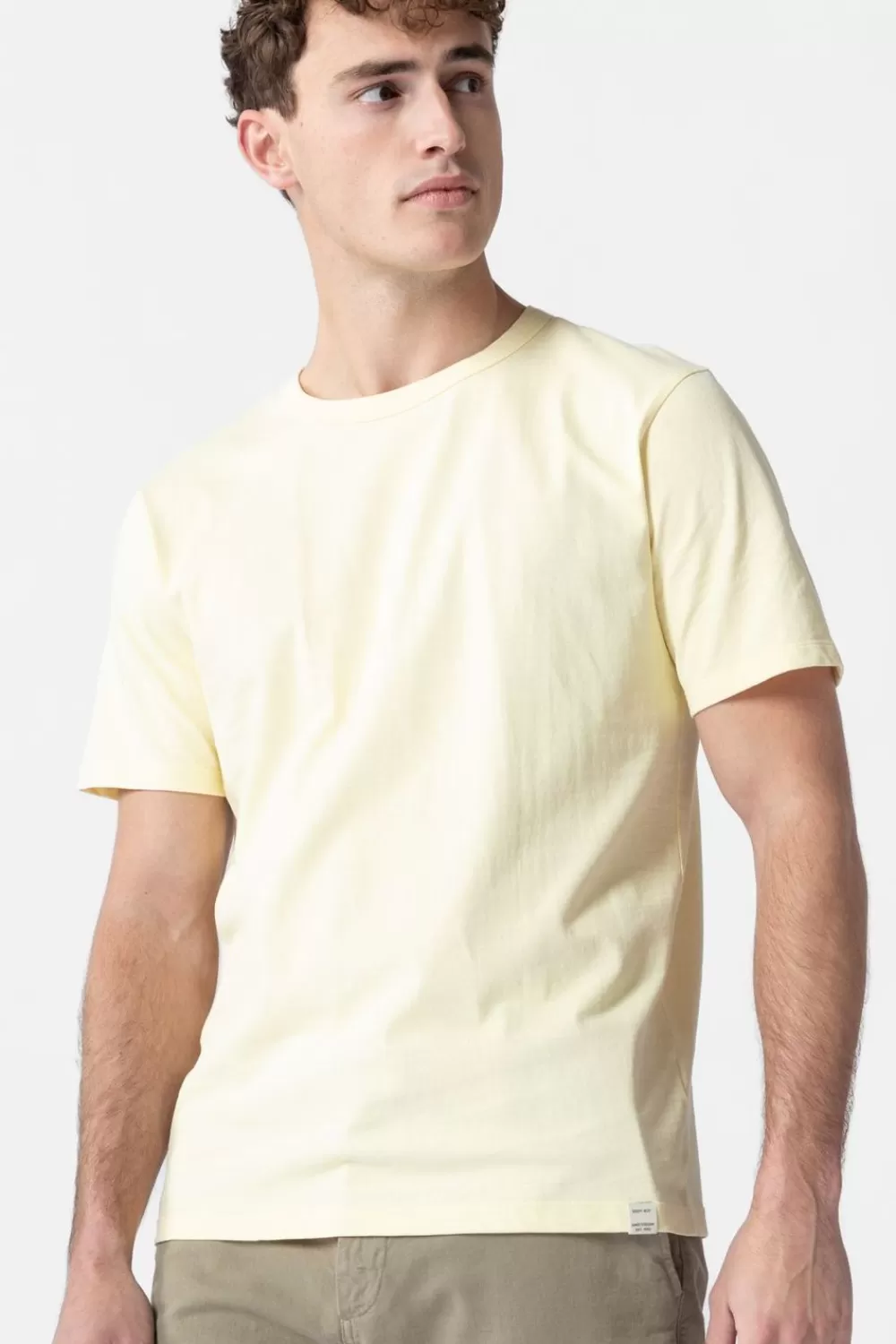 Heren Sissy-Boy T-Shirts>Lichtgeel Katoenen T-Shirt