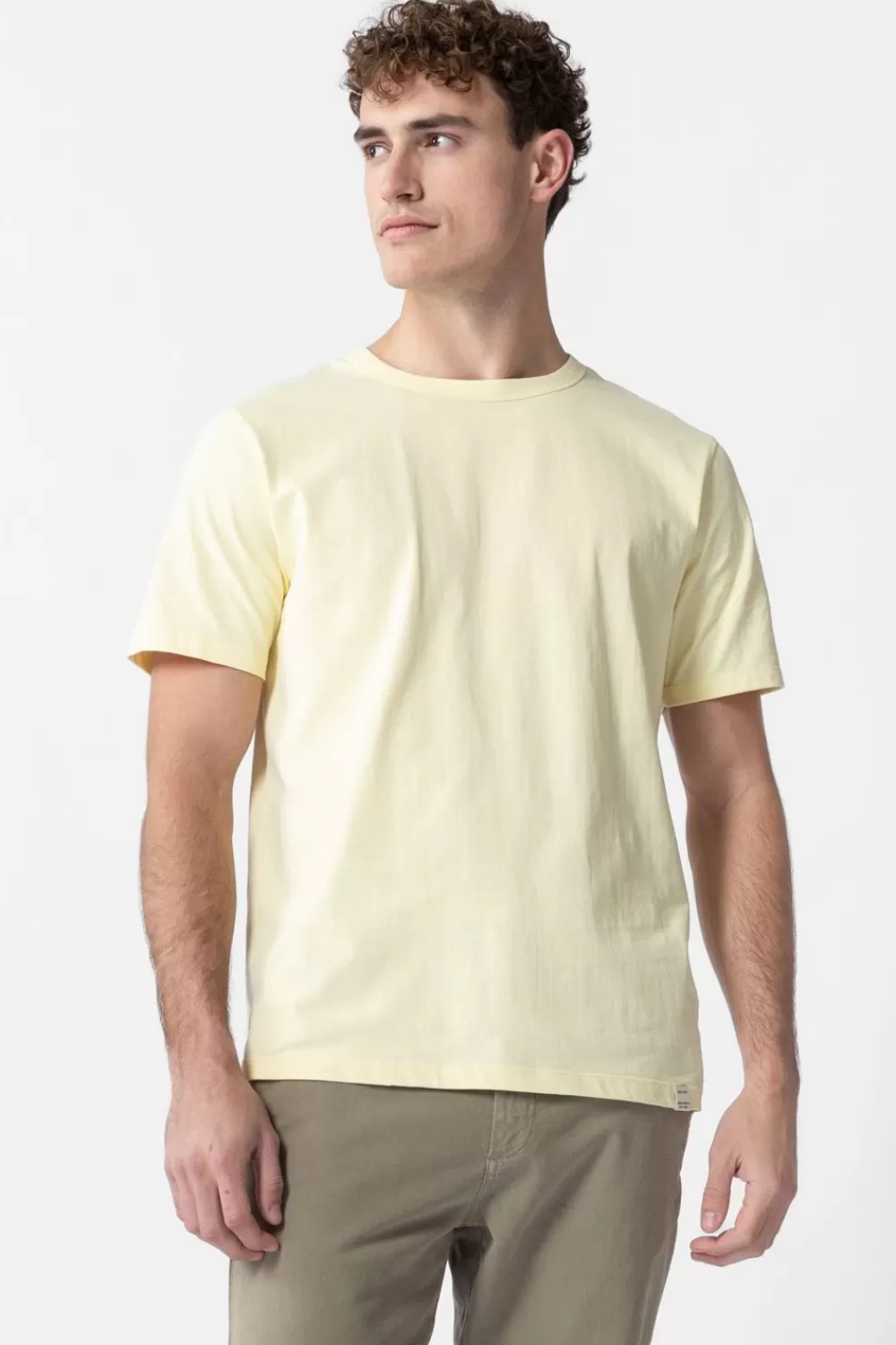 Heren Sissy-Boy T-Shirts>Lichtgeel Katoenen T-Shirt