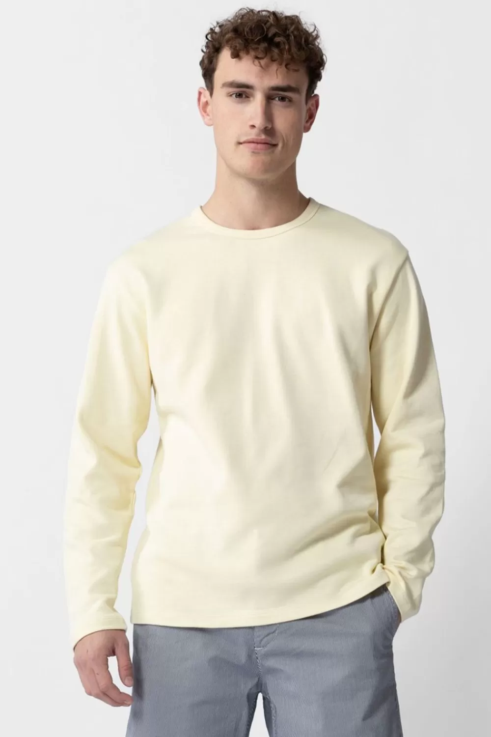 Heren Sissy-Boy T-Shirts>Lichtgeel Longsleeve T-Shirt