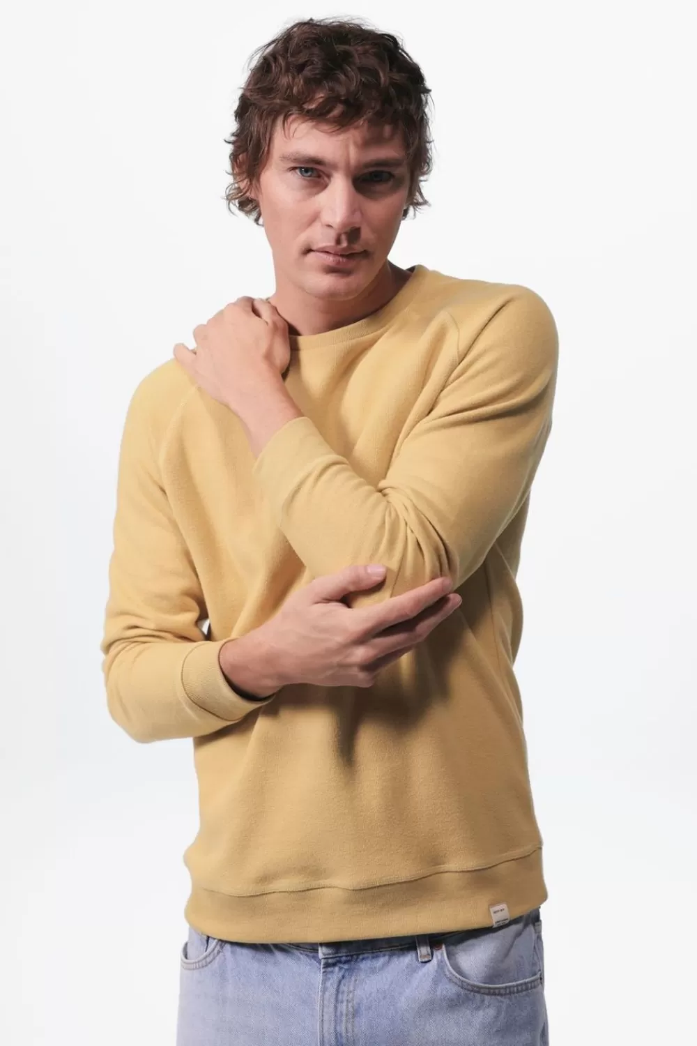 Heren Sissy-Boy Truien En Vesten>Lichtgele Raglan Sweater