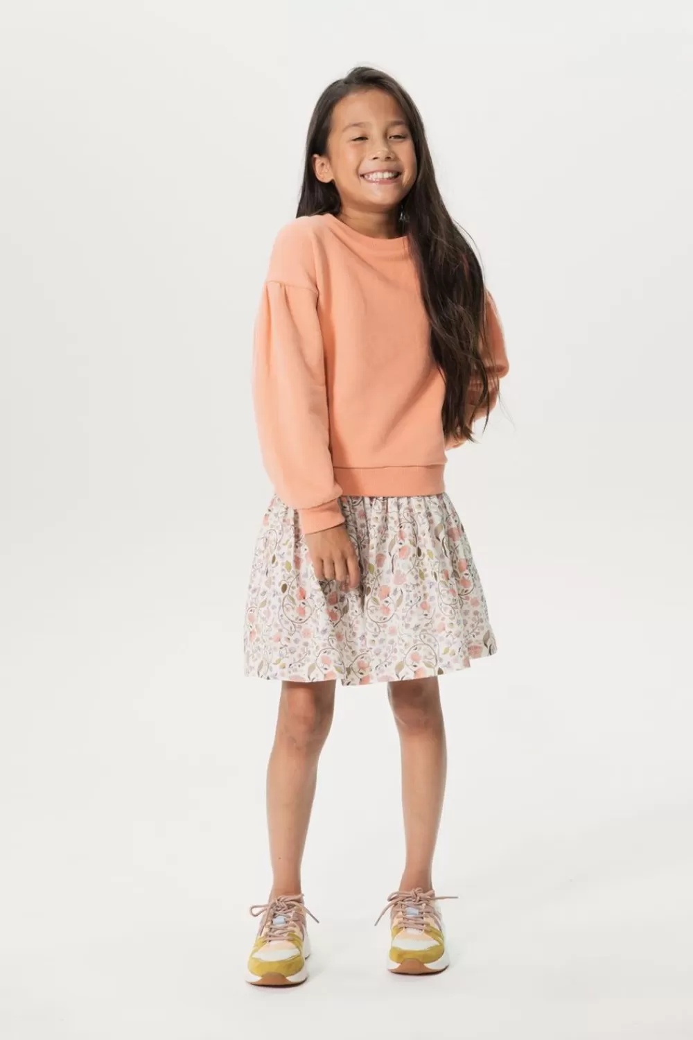 Kids Sissy-Boy Truien En Vesten>Lichtoranje Sweater Met Ballonmouwen