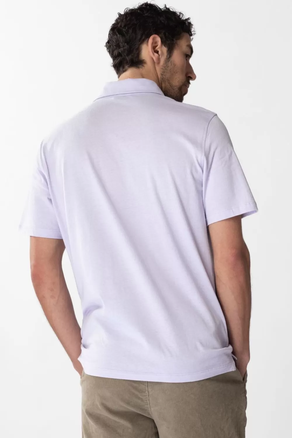 Heren Sissy-Boy T-Shirts>Lichtpaarse Katoenen Polo