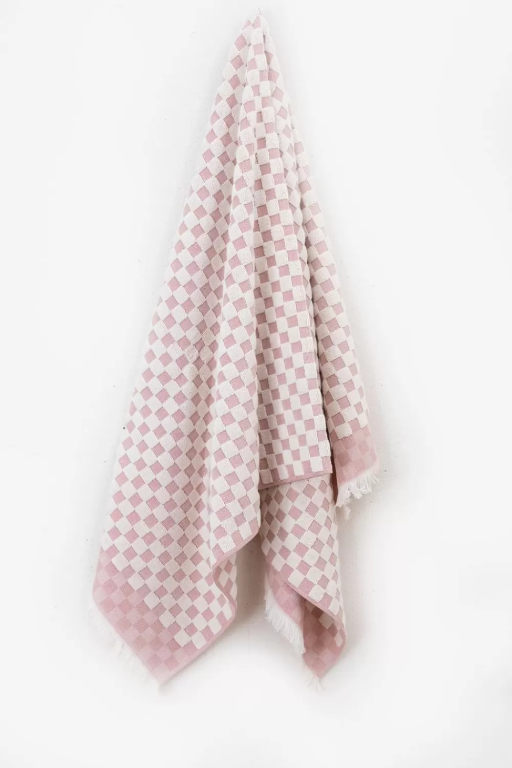 Sissy-Boy Handdoeken>Lichtroze Geblokte Handdoek