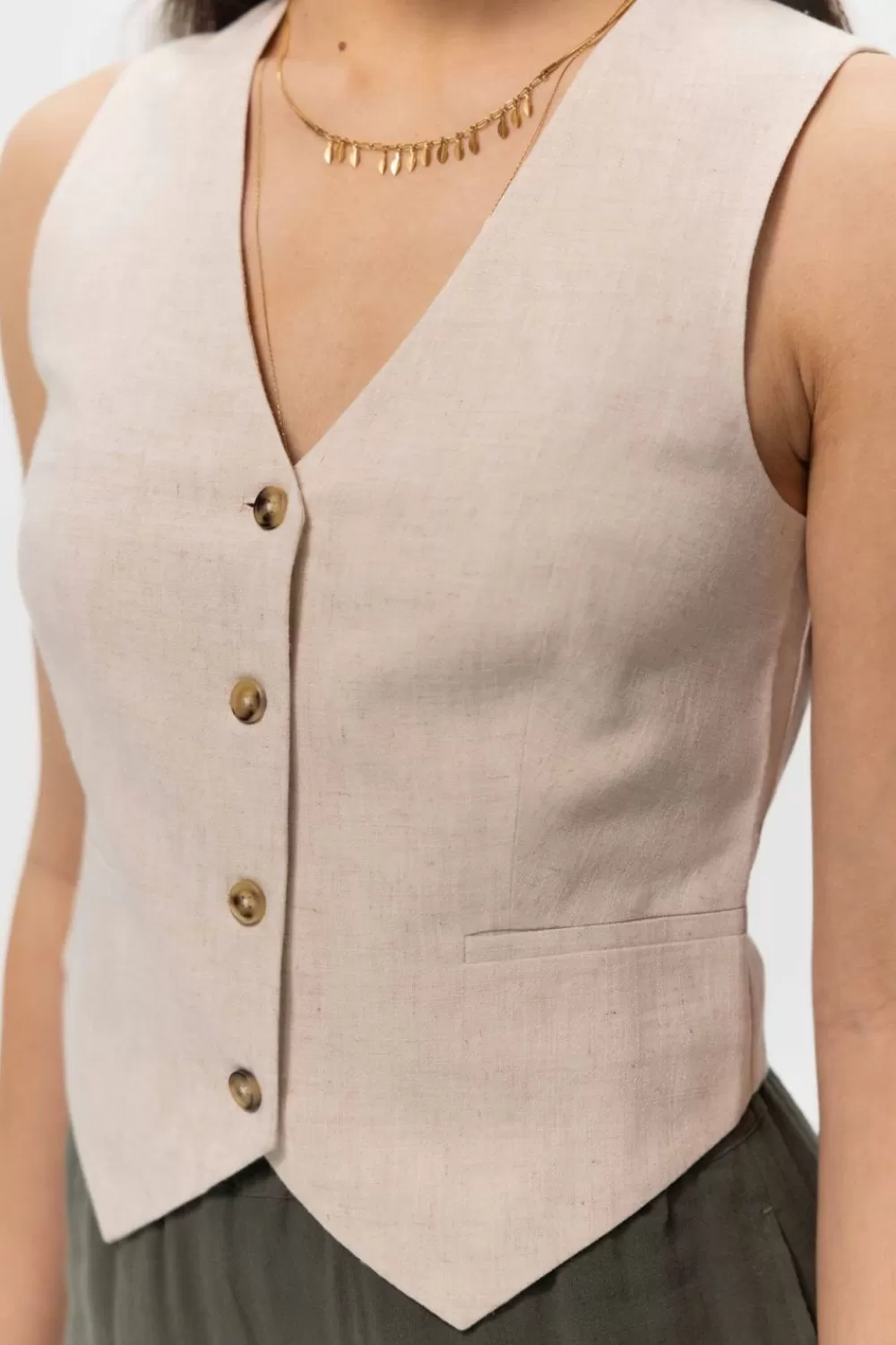 Dames Sissy-Boy Blazers, Jasjes & Gilets>Linnen Gilet