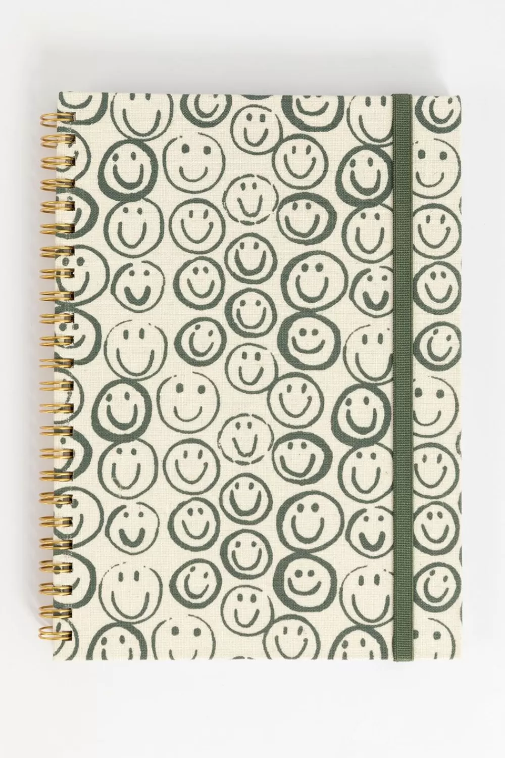 Sissy-Boy Stationery>Linnen Notitieboek Met Groene Smileyprint